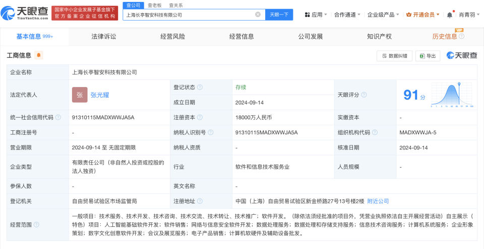長亭科技上海新公司成立，1.8億注資深耕數字文化創意軟件開發